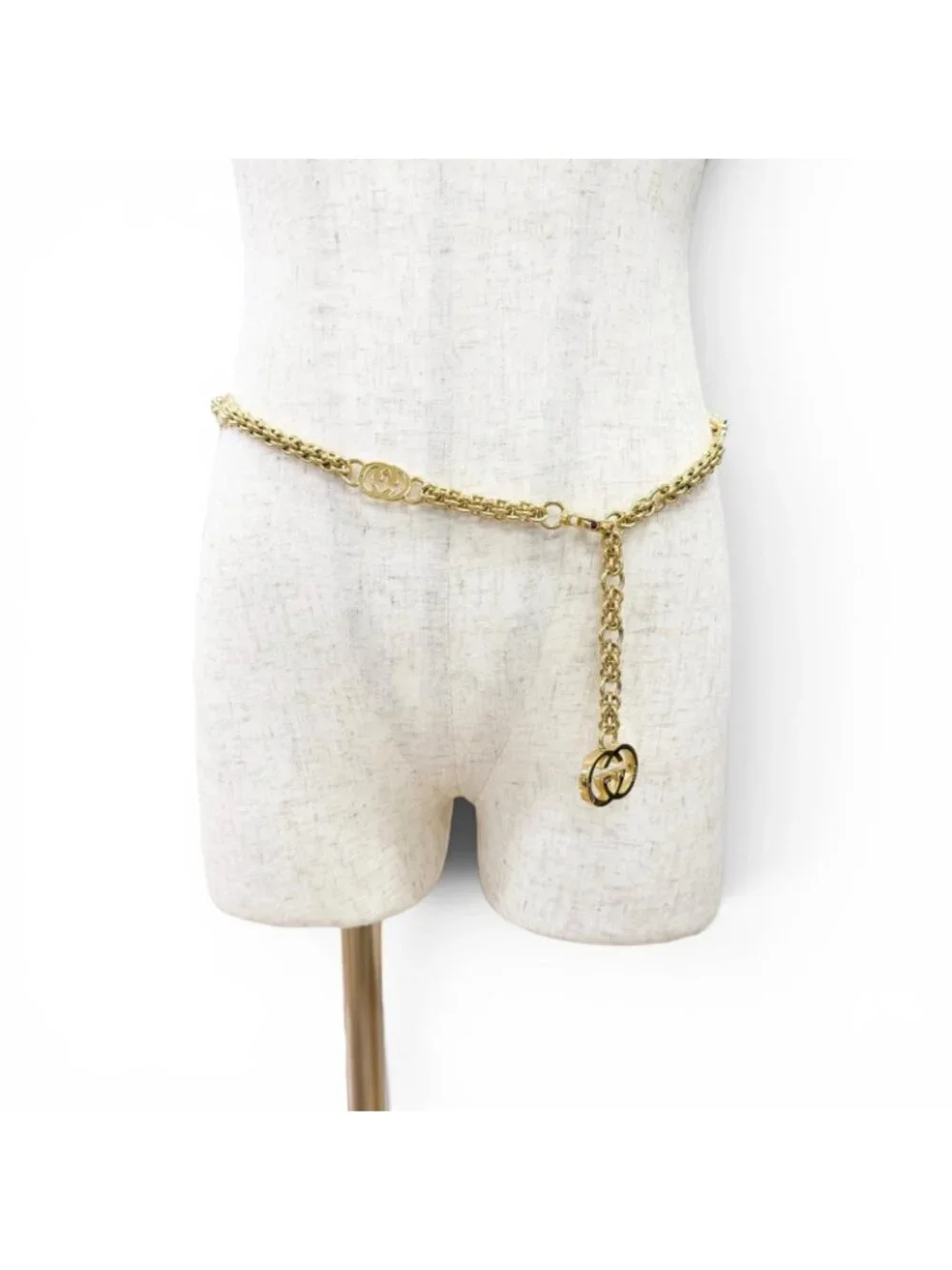 Gucci Vintage Interlocking G Chain Belt Gold 70